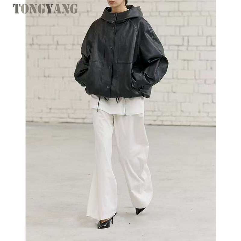 Leather Jacket Factory - OEM Women's Genuine Sheepskin Hooded