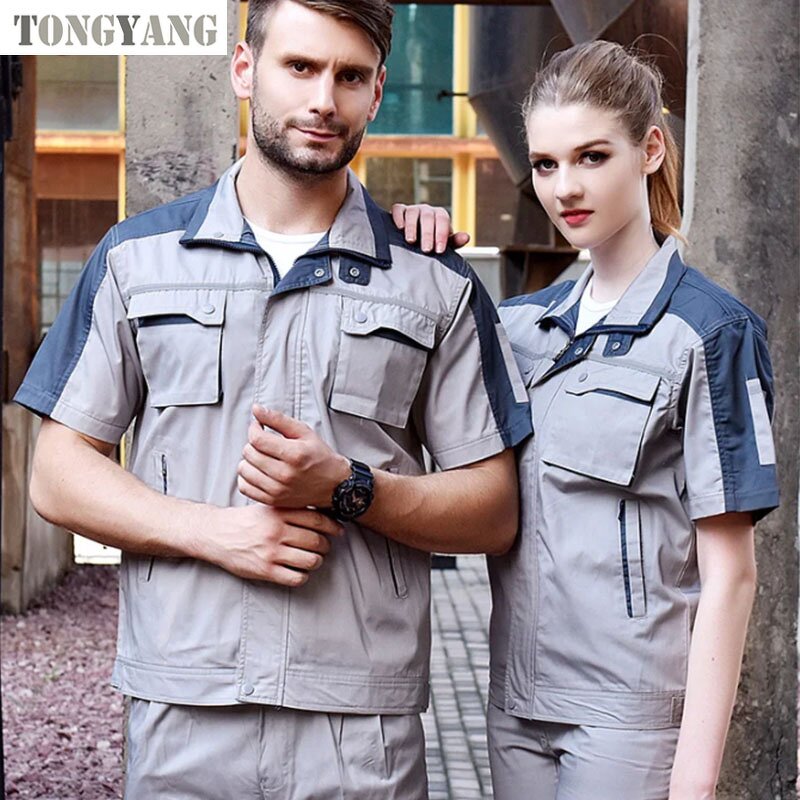 Work Uniform Factory - OEM Women Men Short Sleeve Set