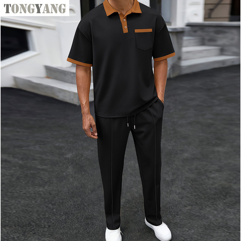 Waffle Set Factory - OEM Men's Hot-selling Block Color Short