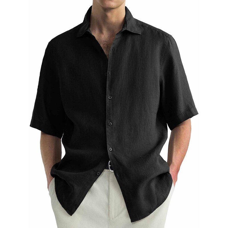 Casual Shirt Factory - OEM Men's V-neck Loose Pure Cotton