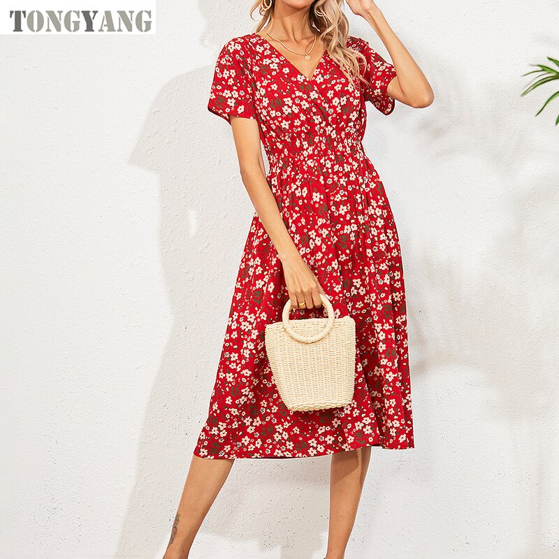 Bohemia Dress Factory - OEM Summer Floral V Neck Tunic