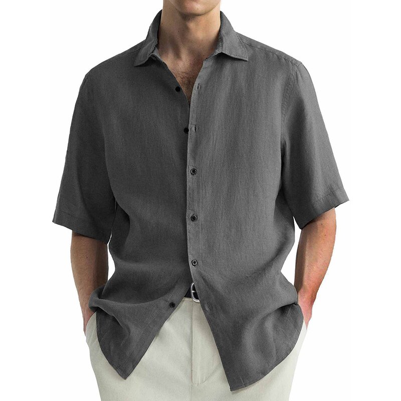 Casual Shirt Factory - OEM Men's V-neck Loose Pure Cotton