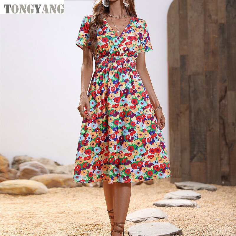 Bohemia Dress Factory - OEM Summer Floral V Neck Tunic