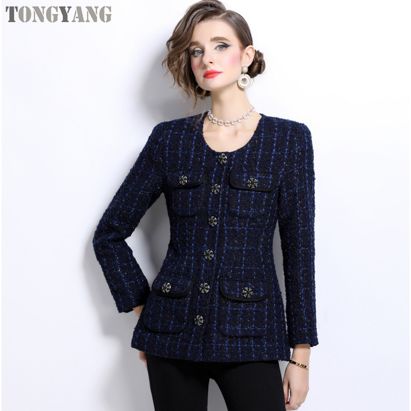 Tweed Coat Factory - OEM Autumn New High-end Single-breasted