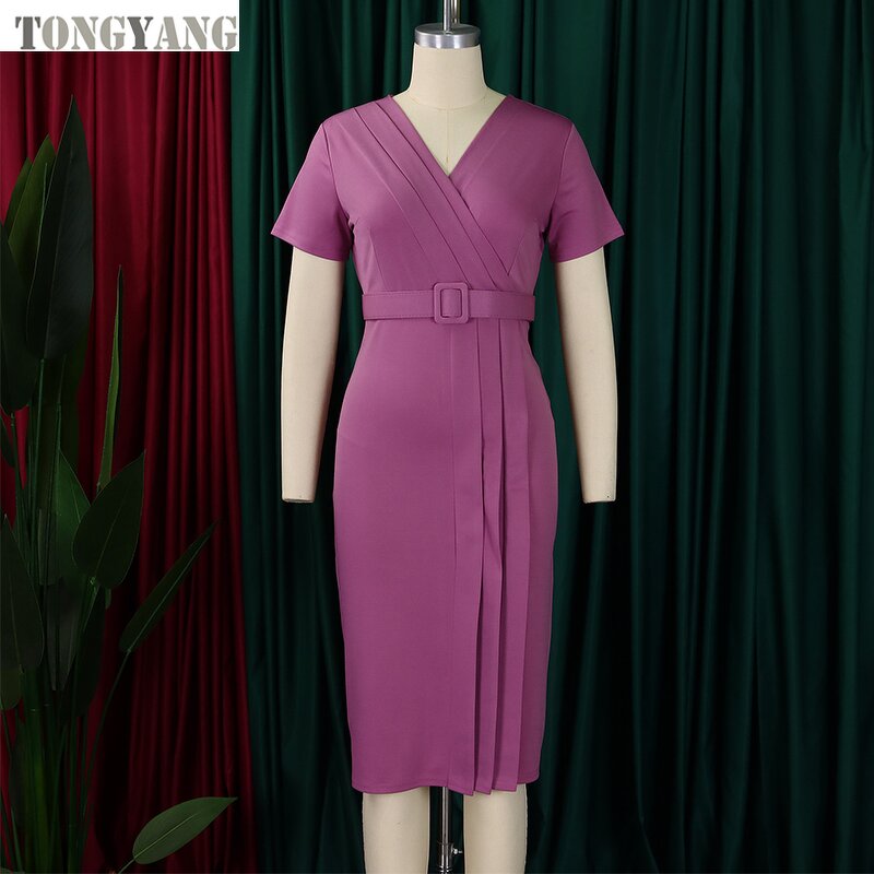 Pencil Skirt Factory - OEM Women's Summer V-Neck Waist Solid