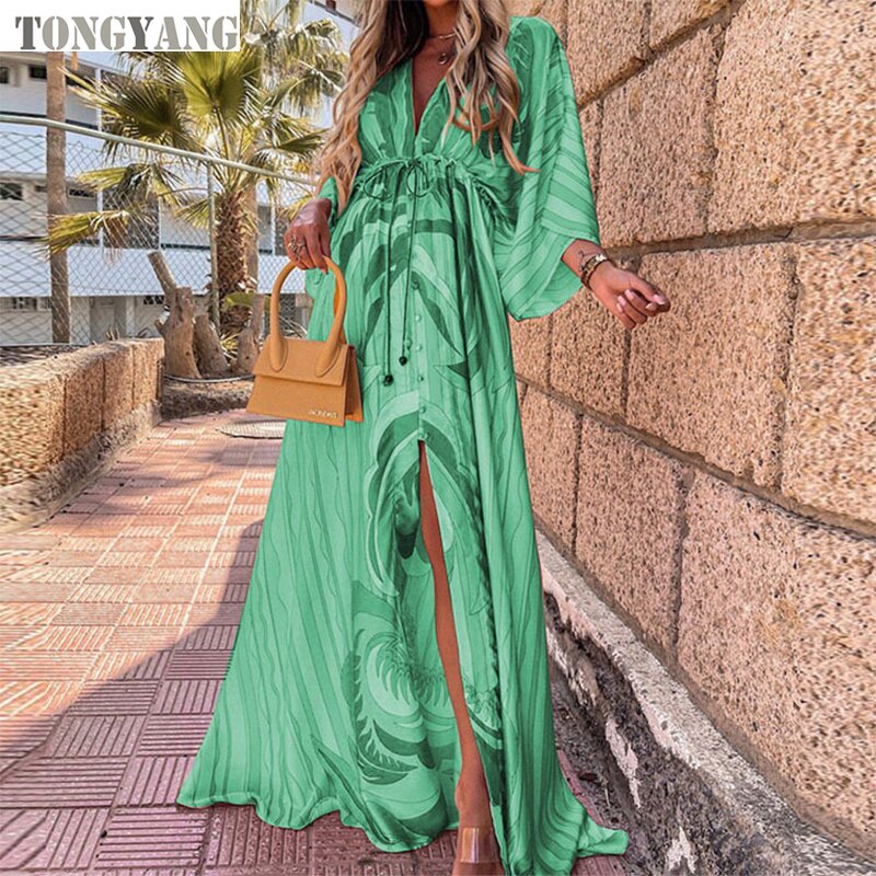 Sundress Factory - OEM Summer Plus Size V Neck Loose Split