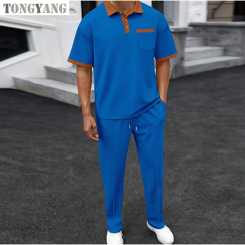 Waffle Set Factory - OEM Men's Hot-selling Block Color Short