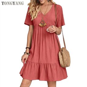 Mini Dress Factory - OEM Women Summer Short Sleeve Party