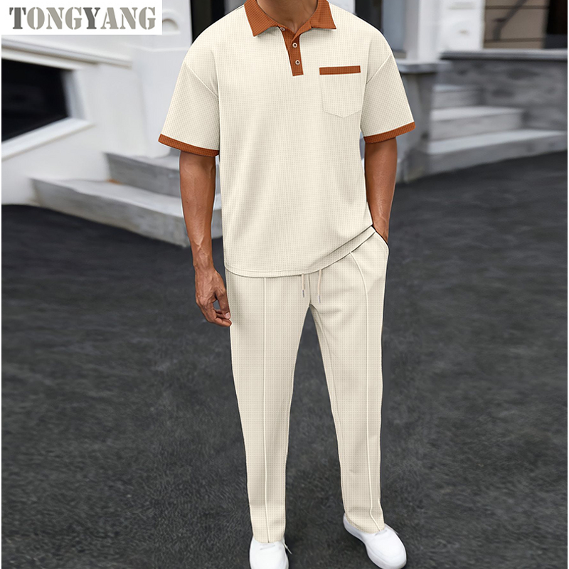 Waffle Set Factory - OEM Men's Hot-selling Block Color Short