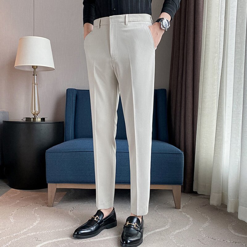 Suit Pants Factory - OEM Men's Formal Stretch Slim Solid
