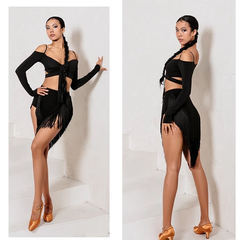 Latin Dance Dress Factory - OEM V Neck Short Sleeve Female