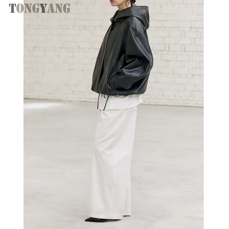 Leather Jacket Factory - OEM Women's Genuine Sheepskin Hooded