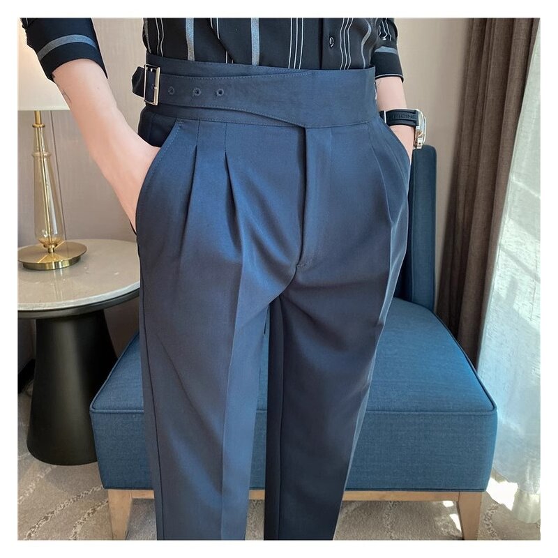 Naples Trousers Factory - OEM Italian Style High Waist Buckle