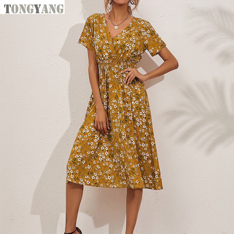 Bohemia Dress Factory - OEM Summer Floral V Neck Tunic