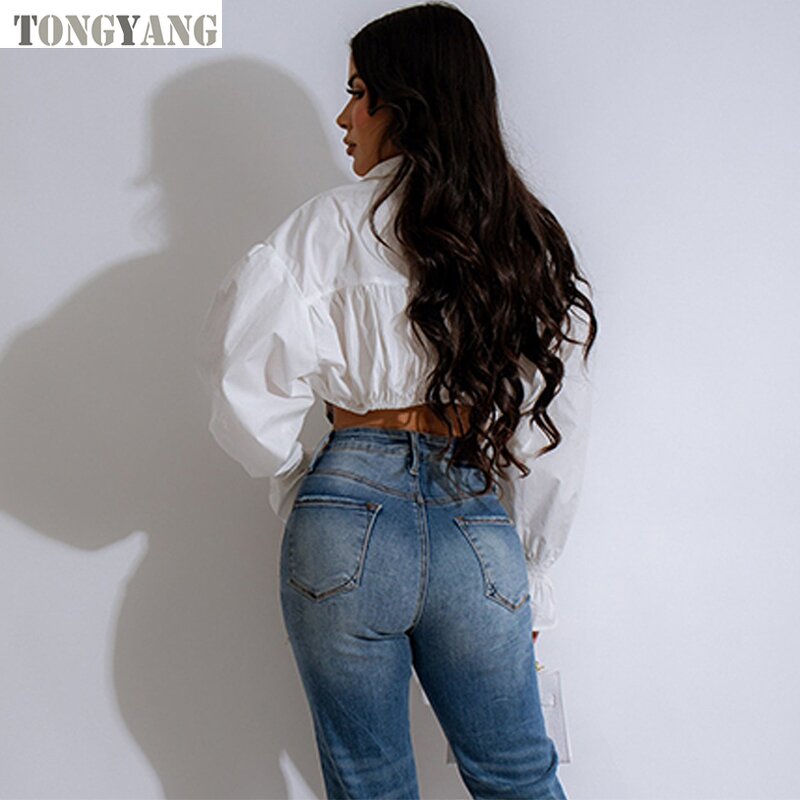 Denim Top Factory - OEM New Trendy Autumn Patchwork Flare