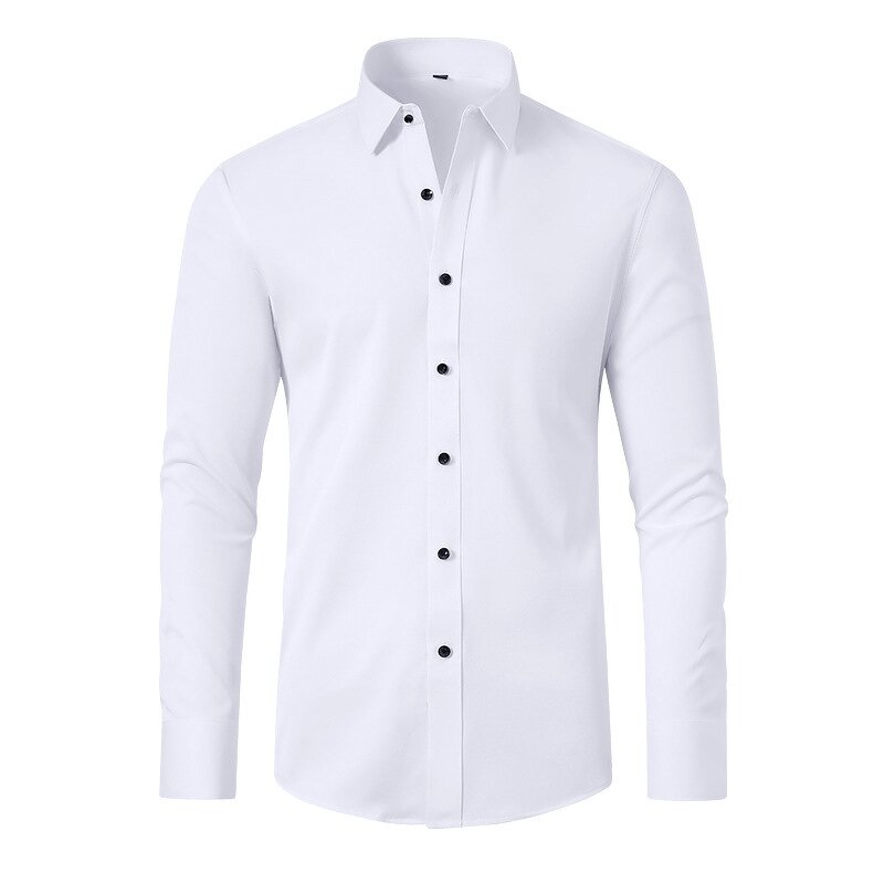 Dress Shirt Factory - OEM Men Long Sleeved Elastic Non Iron
