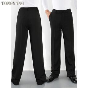 Latin Dance Pants Factory - OEM Professional Men Black Satin