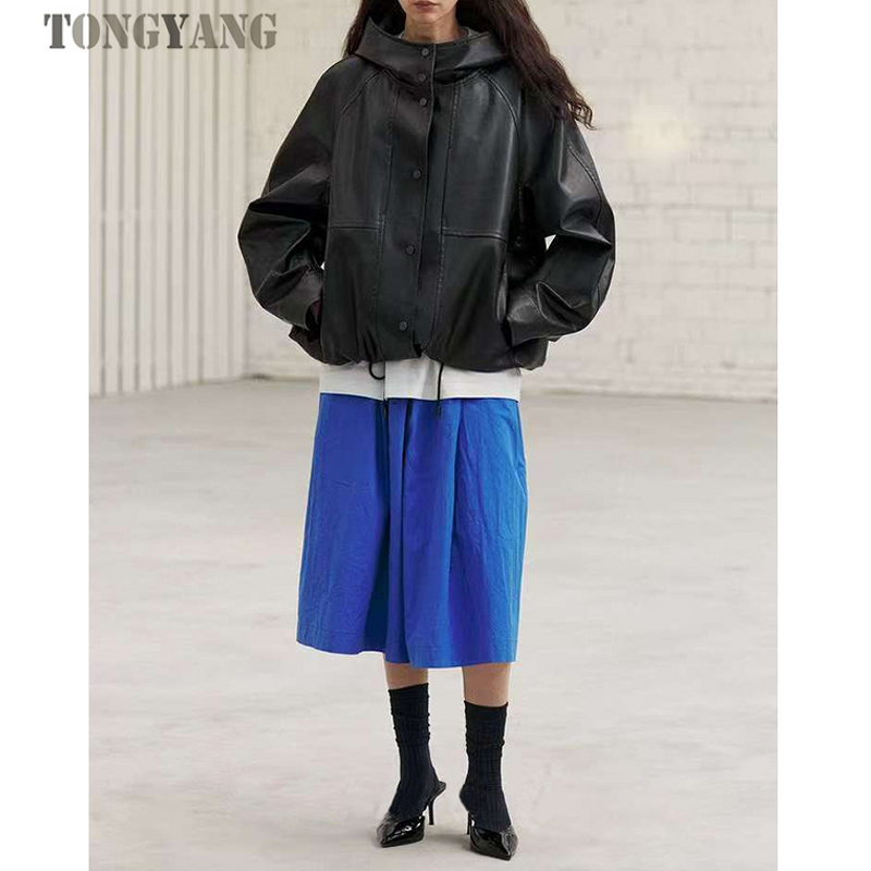 Leather Jacket Factory - OEM Women's Genuine Sheepskin Hooded