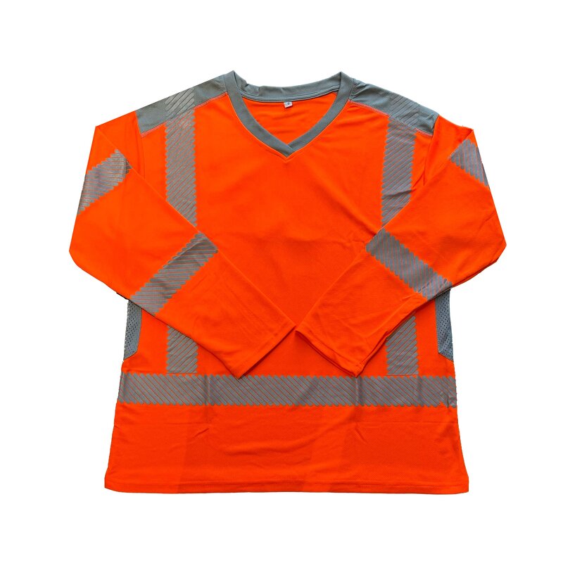 Hi Vis Shirt Factory - OEM ANSI Class 2 Long Sleeve V-Neck