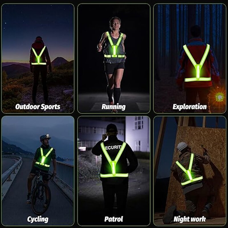 Reflective Belt Factory - OEM Adjustable USB Rechargeable Cycling