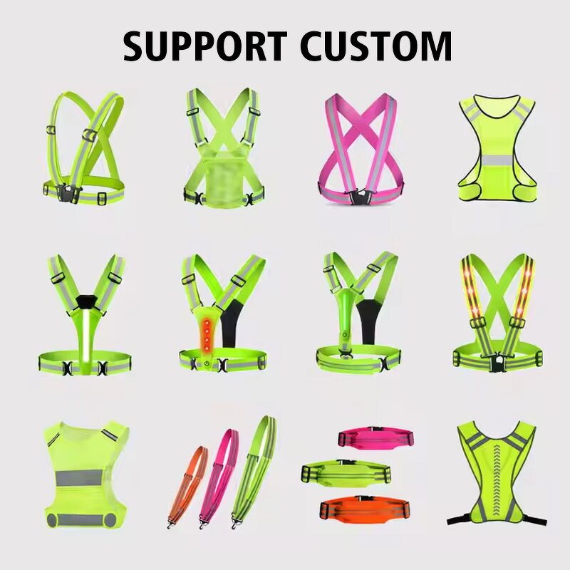Reflective Belt Factory - OEM Adjustable USB Rechargeable Cycling