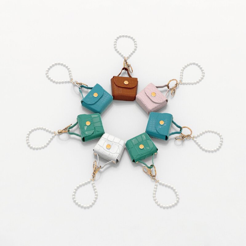 Keychain Manufacturer - Pearl Leather Bag Pendant Car Keychain PU