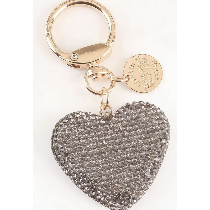 Keychain Supplier - Heart Alloy Keychain Diamond Inlaid Bag Charm