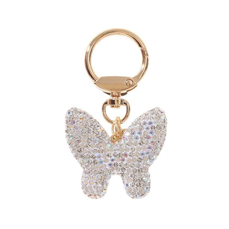 Keychain Manufacturer - Rhinestone Bow Keychain Gold Tag Women