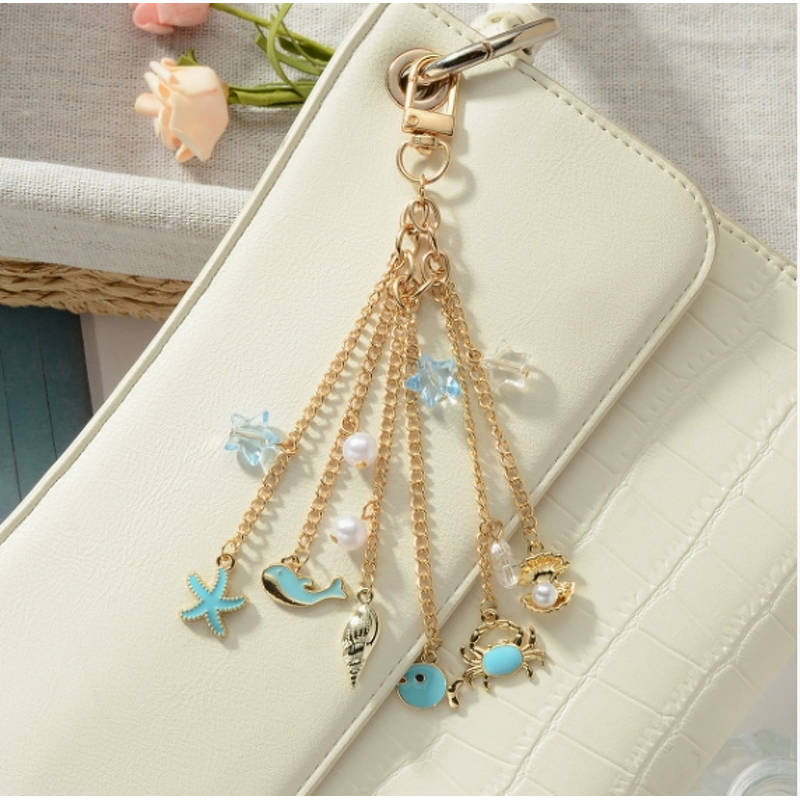 Keychain Manufacturer - Chain Pearl Dripping Oil Sea Life Pendant
