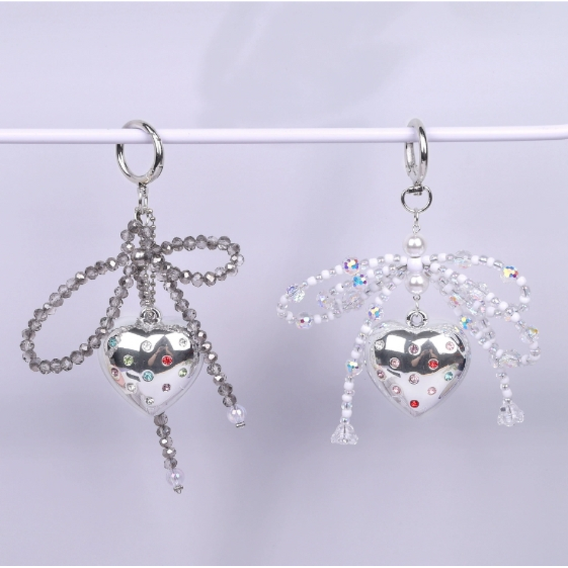 Keychain Factory - Heart Crystal Bead Bow Rhinestone Everything