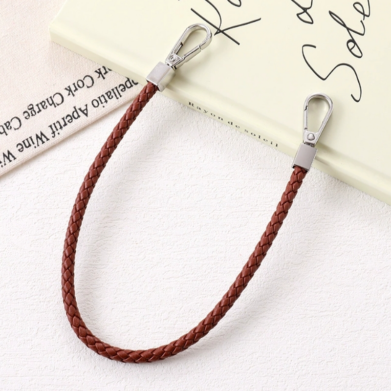 Phone Lanyard Manufacturer - Woven Leather Chain with Double Buckle