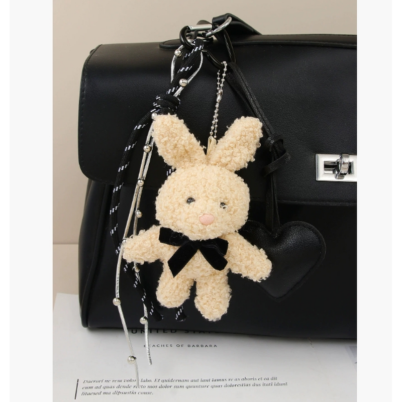 Keychain Manufacturer - Plush Bunny Pendant Leather Heart Cute