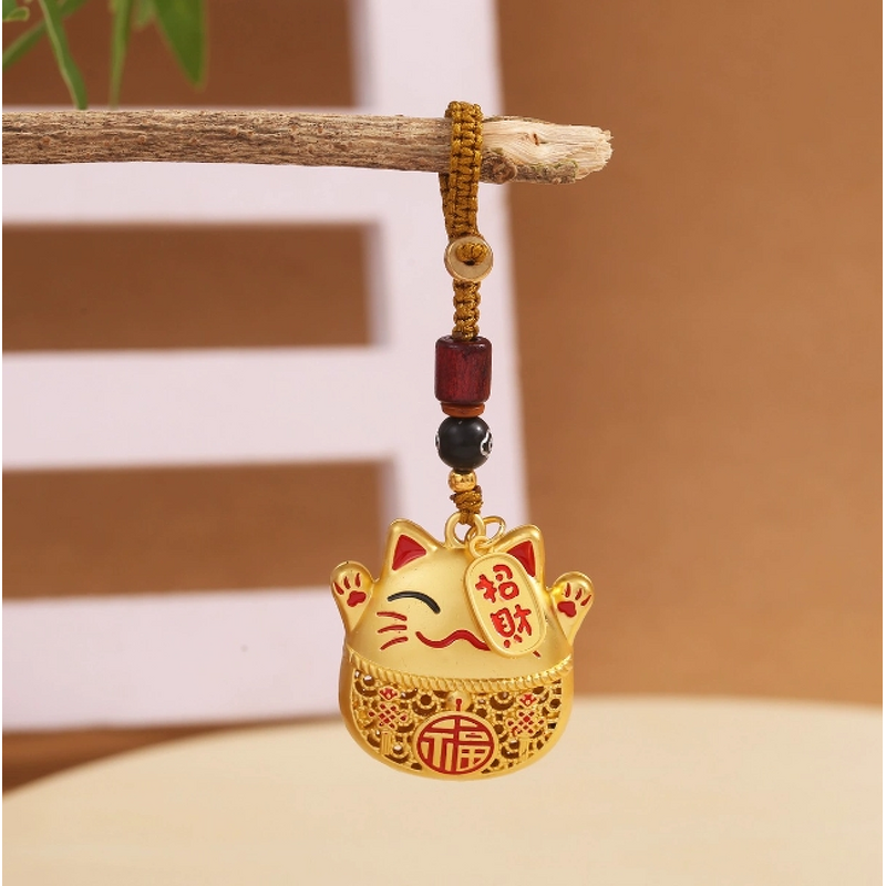 Keychain Manufacturer - Lucky Cat Drip Oil Keychain Chinese Style