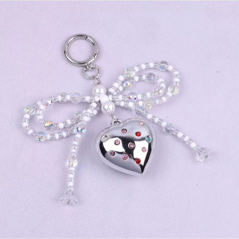 Keychain Factory - Heart Crystal Bead Bow Rhinestone Everything