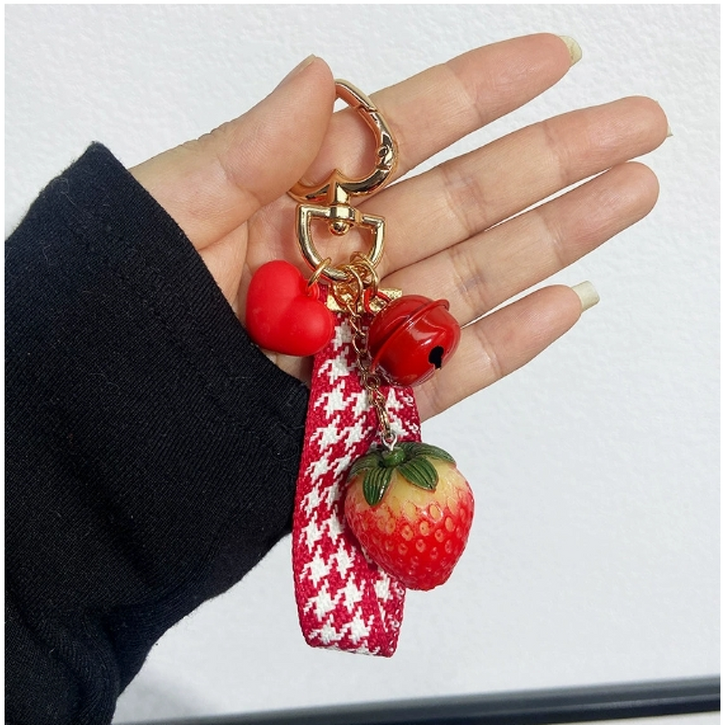 Keychain Manufacturer - Strawberry Bell Keychain Fairy Bag Cute