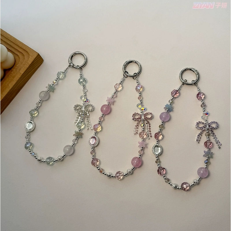 Keychain Manufacturer - Alloy Bow Crystal Resin Bead