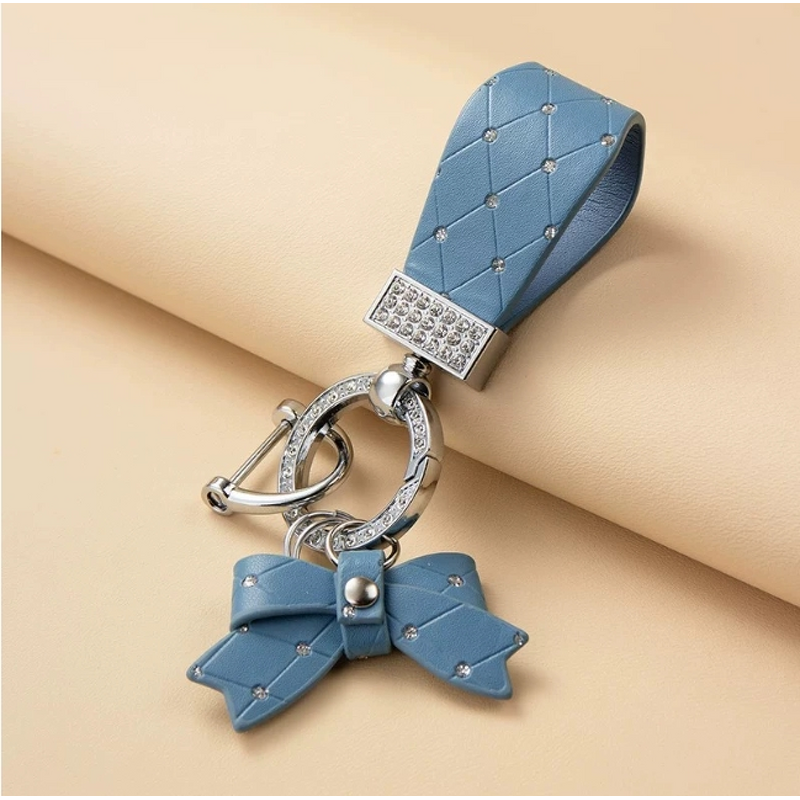 Keychain Supplier - Diamond Circle Bow Hand Rope Keychain Women