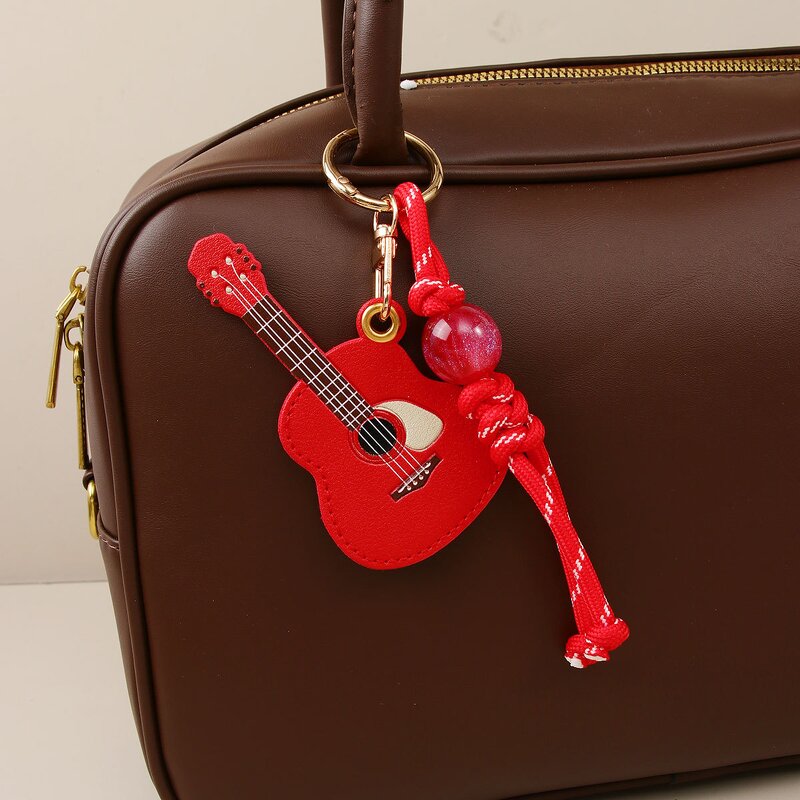 Keychain Manufacturer - PU Guitar Pendant Bead Keychain Wholesale