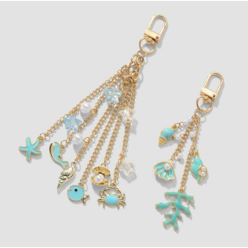 Keychain Manufacturer - Chain Pearl Dripping Oil Sea Life Pendant