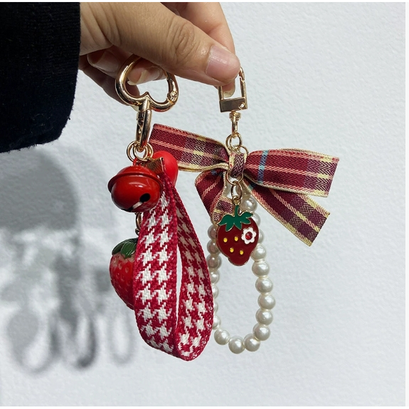 Keychain Manufacturer - Strawberry Bell Keychain Fairy Bag Cute