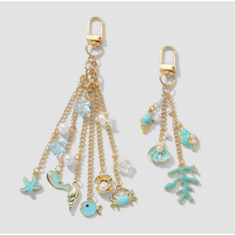 Keychain Manufacturer - Chain Pearl Dripping Oil Sea Life Pendant