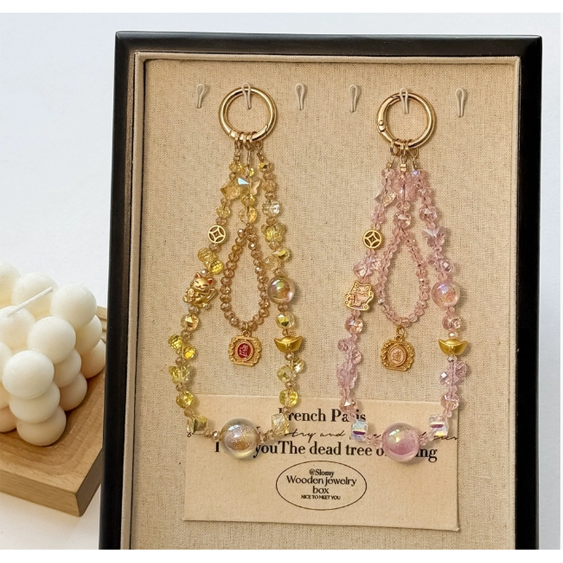 Keychain Supplier - Handmade Bead Lucky Cat Car Keychain