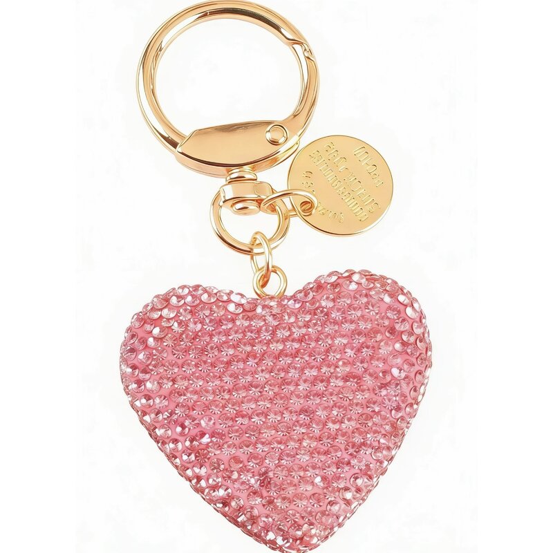 Keychain Supplier - Heart Alloy Keychain Diamond Inlaid Bag Charm