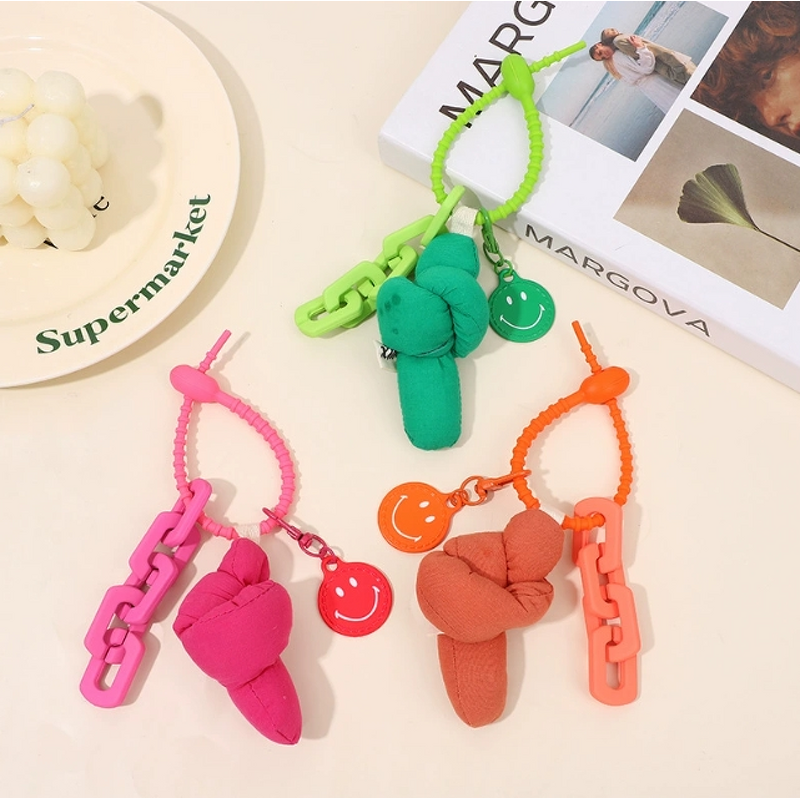 Keychain Manufacturer - Plush Candy Twist Button Keychain Men Women