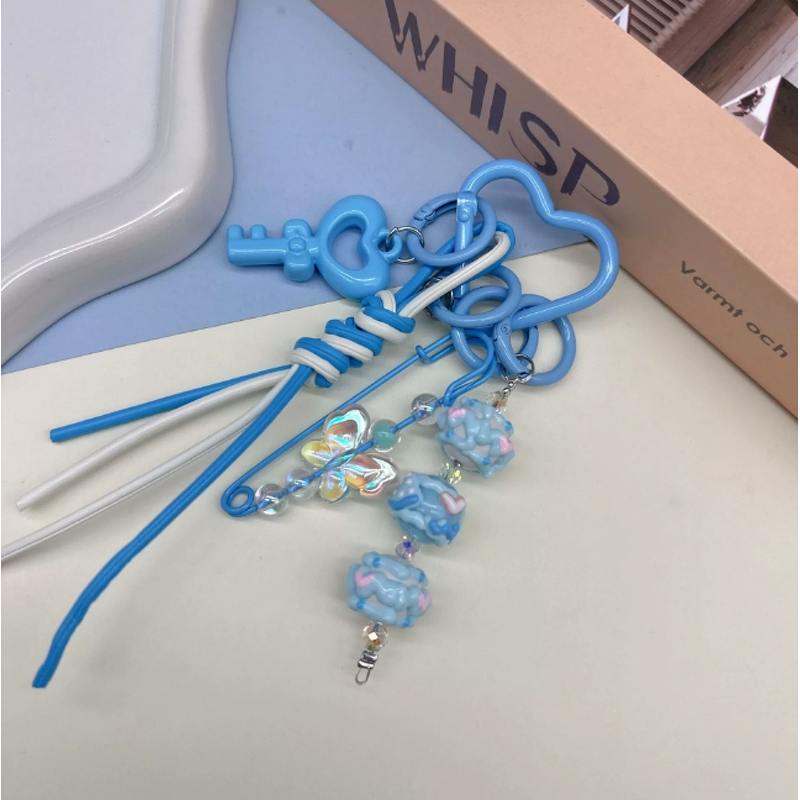 Keychain Supplier - Hand Drawn Doll Leather Rope Pendant Sweet