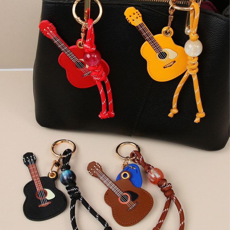Keychain Manufacturer - PU Guitar Pendant Bead Keychain Wholesale