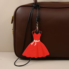 Keychain Supplier - Leather Dress Pendant Keychain Bag Accessory
