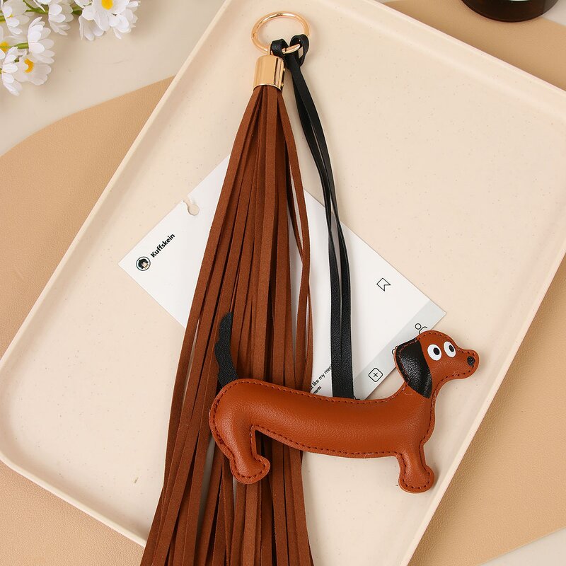 Keychain Factory - Extra Long Pug Tassel Pendant PU Cartoon