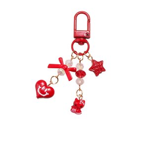 Keychain Factory - Alphabet Ceramic Flower Keychain Fu Bag Cat