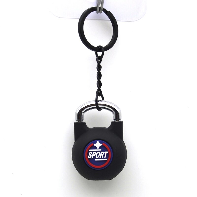 Keychain Supplier - 3D Rubber Keychain Barbell Kettlebell Pendant
